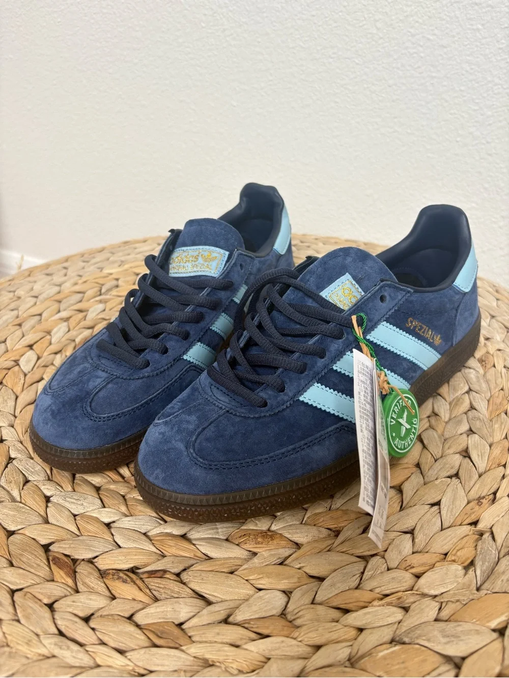 Adidas Spezial Suede Sneakers in Navy with Light Blue Stripes